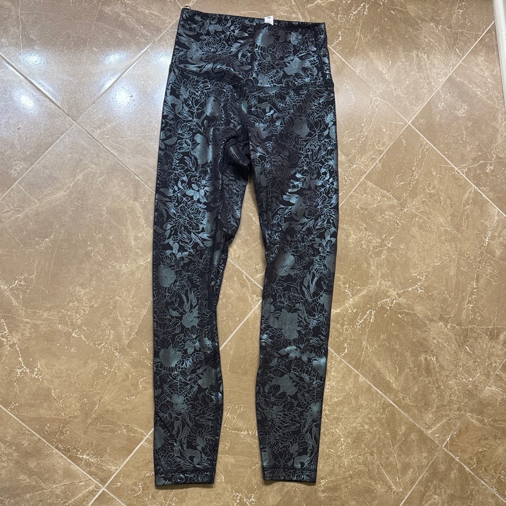 Lululemon Athletica Black Floral Leggings